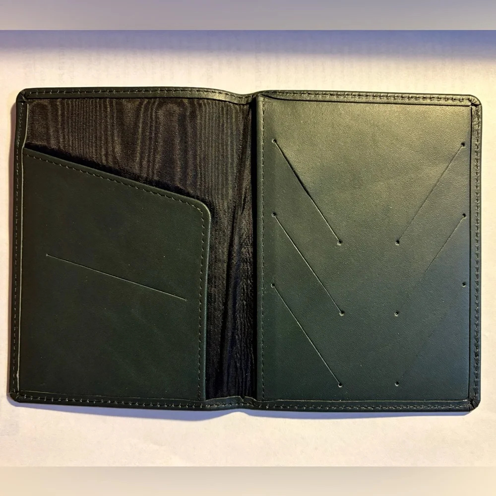 Passport Holder/Travel Wallet, Full Grain Leather, Black.  NIB